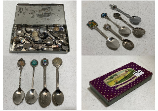 A COLLECTION OF ANTIQUE CRESTED SPOONS: LOCATION - BR9