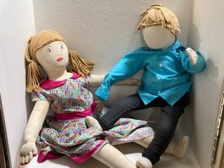 TWO LARGE HAND MADE DOLLS: LOCATION - BR9