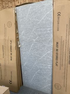 (COLLECTION ONLY) 2400 X 1000MM PVC WALL/SHOWER PANEL IN GREY QUARTZ MAT: LOCATION - B6 ISLAND