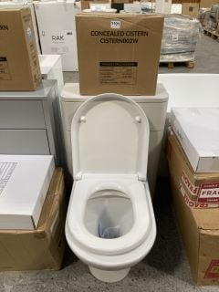 (COLLECTION ONLY) 500 X 200MM TOILET UNIT IN STONE GREY WITH BTW PAN & SEAT & CONCEALED CISTERN FITTING KIT - RRP £780: LOCATION - C3