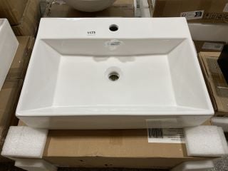 (COLLECTION ONLY) 600 X 420MM 1TH CERAMIC COUNTER TOP BASIN - RRP £240: LOCATION - D6