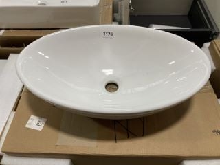 (COLLECTION ONLY) 530MM OVAL CERAMIC VESSEL BASIN - RRP £210: LOCATION - D6