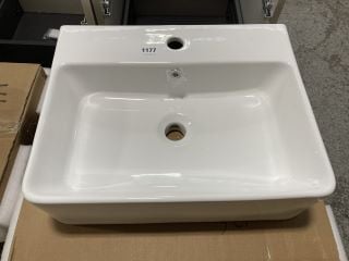 (COLLECTION ONLY) 520 X 420MM 1TH CERAMIC COUNTER TOP BASIN - RRP £215: LOCATION - D6