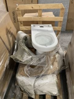 (COLLECTION ONLY) PALLET OF ASSORTED CERAMICS TO INCLUDE CLOSED COUPLED PANS & SEMI PEDESTALS: LOCATION - D7