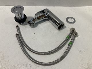 MONO BASIN MIXER TAP & CHROME SPRUNG WASTE - RRP £205: LOCATION - RACKING 3