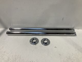 PAIR OF FREESTANDING BATH TAP EXTENSION LEGS IN CHROME - RRP £90: LOCATION - RACKING 3