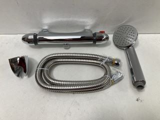 THERMOSTATIC BAR SHOWER VALVE IN CHROME WITH SHOWER HANDSET, HOSE & WALL MOUNTING BRACKET - RRP £289: LOCATION - R1