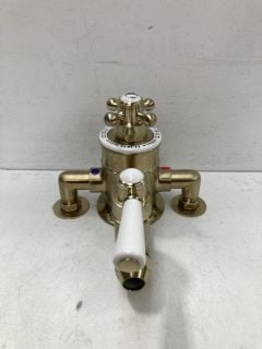 TRADITIONAL EXPOSED SHOWER VALVE IN BRUSHED BRASS - RRP £495: LOCATION - R1