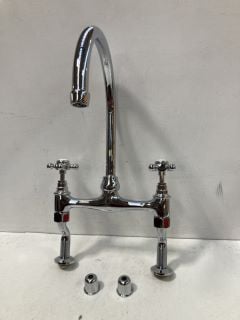 TRADITIONAL KITCHEN SINK BRIDGE TAP IN CHROME - RRP £240: LOCATION - R1