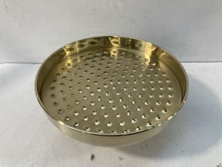 TRADITIONAL ROSE SHOWER HEAD IN BRUSHED BRASS - RRP £145: LOCATION - R1