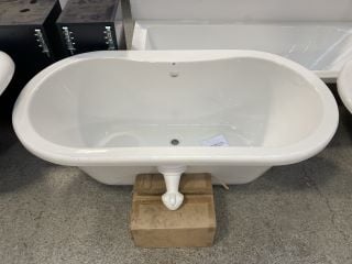 1500 X 750MM TRADITIONAL DOUBLE ENDED FREESTANDING BATH WITH A SET OF WHITE CLAW & BALL FEET - RRP £1089: LOCATION - C2