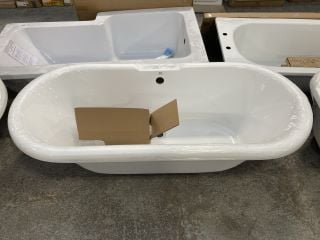 1700 X 730MM TRADITIONAL ROLL TOPPED DOUBLE ENDED FREESTANDING BATH WITH A SET OF CHROME CLAW & BALL FEET - RRP £1199: LOCATION - C2