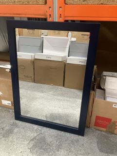 (COLLECTION ONLY) WALL MOUNTED MIRROR IN A INDIGO FRAME 800 X 600MM - RRP £105: LOCATION - R1