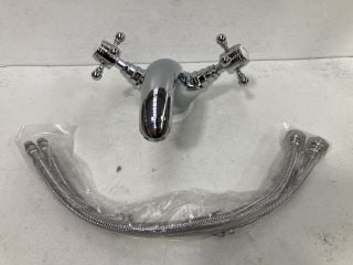 TRADITIONAL CROSSHEAD MONO BASIN MIXER TAP IN CHROME - RRP £185: LOCATION - RACKING 2