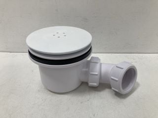 90MM FAST FLOW SHOWER WASTE IN WHITE WITH OUTLET ELBOW - RRP £90: LOCATION - RACKING 2