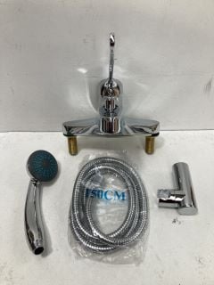 DECK MOUNTED THERMOSTATIC LEVER ACTION BSM IN CHROME WITH SHOWER HANDSET, HOSE & WALL MOUNTING BRACKET - RRP £525: LOCATION - RACKING 2