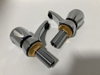 PAIR OF ALL CHROME BASIN PILLAR TAPS: LOCATION - RACKING 2