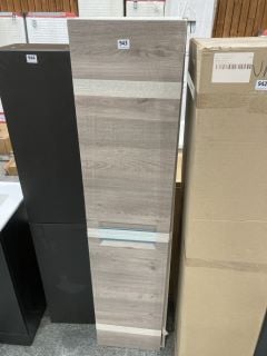 (COLLECTION ONLY) WALL HUNG 2 DOOR BATHROOM CABINET IN OAK EFFECT 1600 X 350 X 360MM - RRP £525: LOCATION - D4