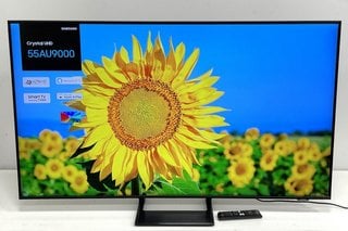 SAMSUNG AU9000 CLASS 55" TV: MODEL NO UE55AU9000K (WITH STAND, REMOTE & CABLE) [JPTM127807]