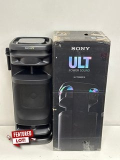 SONY ULT TOWER 10 SPEAKER IN BLACK: MODEL NO YY7857E (WITH BOX, MAINS POWER CABLE AND 1X WIRELESS MICROPHONE, SOME SLIGHT COSMETIC MARKS ON CASING) [JPTM127697]