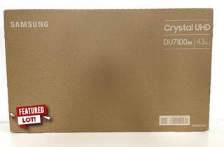 SAMSUNG CRYSTAL UHD DU7100 CLASS 43" TV: MODEL NO UE43DU7100K. (SEALED UNIT). [JPTM127454]