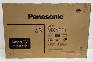 PANASONIC LED MX600 SERIES 43" TV: MODEL NO TX-43MX600B (UNUSED RETAIL). (SEALED UNIT). [JPTM126966]