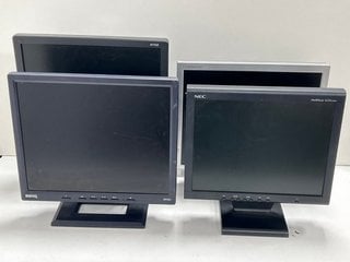 4 X MIXED BRANDED PC MONITORS. (UNIT ONLY, TO INCLUDE BENQ, NEC, YUSMART & HANSOL MONITORS) [JPTM116198]