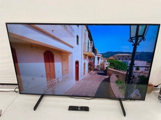 SAMSUNG 4K HDR SMART 50" TV: MODEL NO UE50BU8500K (UNIT ONLY WITH REMOTE & POWER CABLE (NO STAND), HORIZONTAL LINE ACROSS THE BOTTOM OF THE SCREEN AS SHOWN ON IMAGES (NO STAND, STAND SHOWN IS FOR IMA