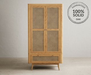 OAK/ARIANA RATTAN DOUBLE WARDROBE - RRP £999: LOCATION - B3