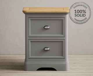 FELTON/YAXLEY/BRIDSTOW LIGHT GREY 2 DRAWER BEDSIDE CHEST - RRP £199: LOCATION - B3