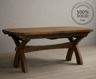 OLYMPIA/ATLAS/STONELEIGH X CROSS LEG DOUBLE EXTENSION TABLE - RUS - RRP £899: LOCATION - B4