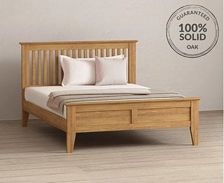 TILT/MITRE/BELLINGHAM SOLID OAK 5FT KING-SIZE BED - RRP £579: LOCATION - B4