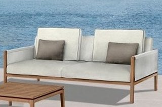 HADLEY ROSE VENETA COLLECTION 3 SEATER OUTDOOR GARDEN SOFA IN WHITE ROPE STYLE DESIGN: LOCATION - C8