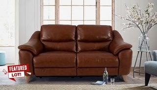 FABB FURNITURE EX-DISPLAY FRANCIS DISPLAY 2 SEATER POWER RECLINER SOFA (AH12MG) 60/07 MONTANA BUTTERSCOTCH - RRP £3196 (UNUSED RETAIL STOCK): LOCATION - A6