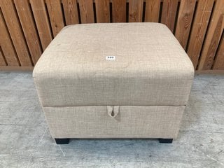 LAYLA SMALL STORAGE FOOTSTOOL IN CREAM ALL OVER FABRIC: LOCATION - C2