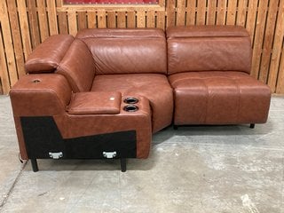 INCOMPLETE MARVELLA MODULAR STYLE SOFA IN TRUSTY SHEEN BUTTERSCOTCH LEATHER: LOCATION - C3