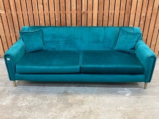 IVANNA EXTRA LARGE 4 SEATER STATIC SOFA IN FESTIVAL MIX TEAL PLUSH VELVET: LOCATION - C4