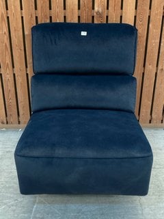 DAKOTA ARMLESS SINGLE SEAT IN LIFESTYLE MOTTLED NAVY PLUSH FABRIC: LOCATION - C4