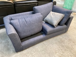 LAYLA 2 SEATER STATIC SOFA IN LINOSO INDIGO OCEAN MIX FABRIC: LOCATION - D7