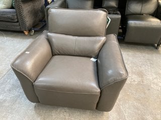 PRIESTLEY POWER RECLINER ARMCHAIR IN CHARCOAL TRUSTY SHEEN LEATHER: LOCATION - D7