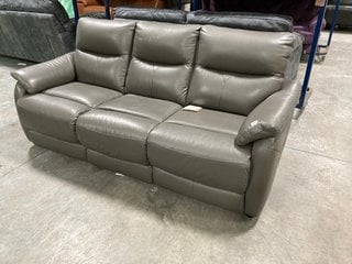 ALBION LARGE 3 SEATER SOFA IN STORM TRUSTY SHEEN LEATHER: LOCATION - D7