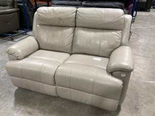 GRACY MEDIUM 2 SEATER DOUBLE POWER RECLINER SOFA IN LEAD GREY TRUSTY SHEEN LEATHER: LOCATION - D7