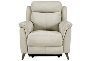 FABB FURNITURE EX-DISPLAY SIENNA DISPLAY POWER RECLINER CHAIR WITH POWER HEADRESTS 60/05 BONE CHINA - RRP £1798 (UNUSED RETAIL STOCK): LOCATION - D7