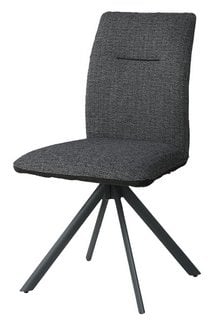 FABB FURNITURE EX-DISPLAY MODERN CONTEMPORARY STYLE DINING CHAIR IN GREY MIX FABRIC WITH STARBURST STYLE STEEL GREY LEGS (UNUSED RETAIL STOCK): LOCATION - D7