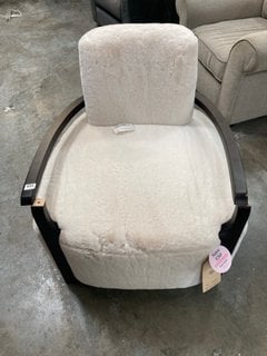 THE ESKI ACCENT CHAIR IN FAUX FUR WHITE - RRP £649: LOCATION - B6