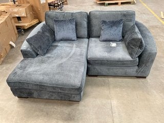 ODETTE ADELE 3 SEATER LEFT HAND FACING CHAISE SOFA IN MIDNIGHT/ORCA: LOCATION - B6