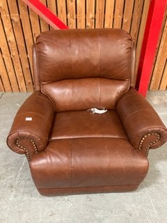 HERITAGE RECLINER ARMCHAIR IN BUTTERSCOTCH SHEEN LEATHER: LOCATION - B6