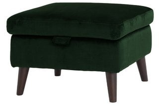 FABB FURNITURE EX-DISPLAY JAYLEY DISPLAY STORAGE FOOTSTOOL HERITAGE BOTTLE GREEN - RRP £518 (UNUSED RETAIL STOCK): LOCATION - A8