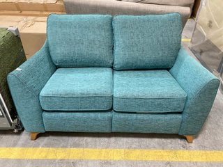 G PLAN 68 STATIC SMALL 2 SEATER SOFA IN BLUE TEAL FLECK FABRIC - RRP £1334: LOCATION - D4