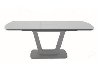 FABB FURNITURE EX-DISPLAY STOCKHOLM DISPLAY 1.2M EXTENDING DINING TABLE IN GRAPHITE GREY/BRUSHED STEEL GREY - RRP £2398 (UNUSED RETAIL STOCK): LOCATION - A5